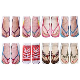 1 Pairs Short Socks Funny Manicure Print Socks Personalized Low Ankle Crew Socks A Gag Gift 3D Pattern Socks for Women Men Gifts