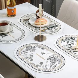 Table Mats French Nordic Black White Luxury Placemat For Dining Patterned Western Food Mat Placemats Kitchen Accessories