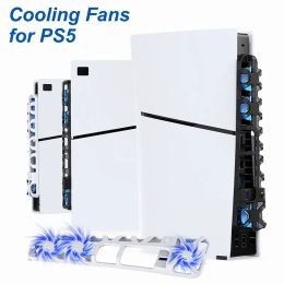 Fans For PS5 Console Quiet Cooler Fan Cooling Fan With LED Light USB For Playstation 5 Both Disc Digital Editions Gaming Accessories