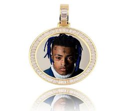 14K Gold Custom Made Memory Picture Po Pendant Iced with 18quot 20quot 24quot Rope Chain Necklace Zircon Bling Mens Hip h8072177