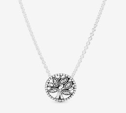 100 925 Sterling Silver Sparkling Family Tree Pendant Necklace Fashion Wedding Engagement Jewelry Making for Women Gifts7615148