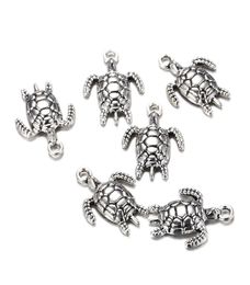 100pcslot 2317mm antique silver Alloy Turtle charms Pendant for Jewelry Making Metal Animal Pendant for DIY Findings9911469