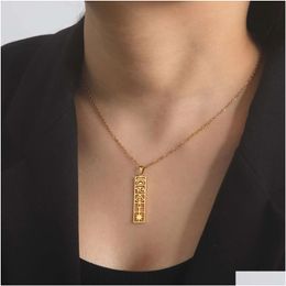 Pendant Necklaces Amet Square Egyptian Ankh Hieroglyphs 14K Gold Eye Of Horus Ancient Egypt Goddess Wings Protection Jewelry Drop Deli Dhym3