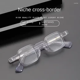 Sunglasses 24minority Cross-border Glasses Frame Female Plate Small Box Thick And Wide Retro Personality Rap Hip-hop Hipster.