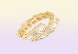 High-grade 18k gold plated micro-set zircon shell ring Jewellery Korean personality trend women niche design bone open ring2877484