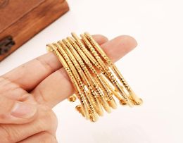 Can Open Fashion Dubai Bangle Jewellery solid Fine Yellow Gold Filled Dubai Bracelet for girl student daughter Africa Arab Items1834653