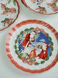 Plates Christmas Disc Exquisite And Beautiful Plate Cartoon Cute Dining