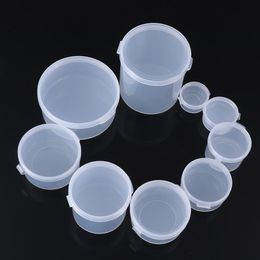 1Pcs Round Clear Plastic Beads Storage Box Small Items Crafts Hardware Storage Transparent Container Case Jewellery Organiser