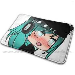 Carpets Kawaii Gacha Girl Life Series Carpet Water Absorb Non-Slip Door Mat Cute Chibi Aesthetic Anime Black Crow Blue