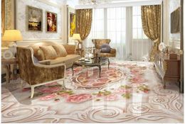 Wallpapers 3d Floor Marbles Rose Custom Po Self-adhesive PVC Waterproof Home Decoration