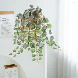 Decorative Flowers Artificial Hanging String Of Heart Plants Wall Mount Low Maintenance Faux Eucalyptus Simulated Rattan