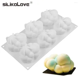 Baking Moulds SILIKOLOVE 6 Cavity 3d Cloud Shape Silicone Cake Mold Mousse Mould Dessert Decorating Tools Accessories