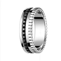 Band Rings Fashion Brand Luxury Ring Wedding Engagement For Women Black White Diamond Men Love Sier Valentines Day Drop Delivery Jewe Dhxtx