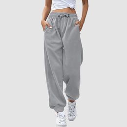 Women'S Casual Sweatpants Solid Colour Drawstring High Waist Sporty Gym Athletic Fit Jogger Pants Trousers