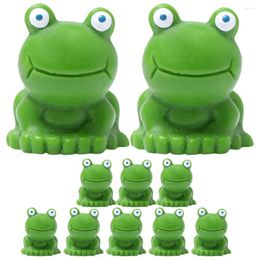 Garden Decorations 10 Pcs Ornament Frog Model Frogs Figurines Resin Miniature Statue Cake