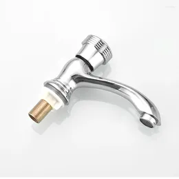 Bathroom Sink Faucets Brass Basin Faucet Lavatory Cold Water Tap Single Knob Handle For El Silver Polishing Plating