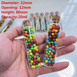 Storage Bottles Small Glass 50 Pcs/Lot 12 22 80mm 20ml Test Tube With Cork Crafts Tiny Jars Container Jar Mini Bottle