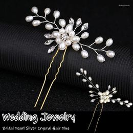 Hair Clips Elegant Bridal Pearl Hairpin Handmade Flower Beautiful Crystal Accessories Wedding Pins Bridesmaid Decor