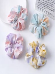 Tiedyed Hair Scrunchies Chiffon Hair Bands Elastic Women Girls Ring Soft Scrunchies Fashion Ponytail Holder Hair Accessories HHA17359458