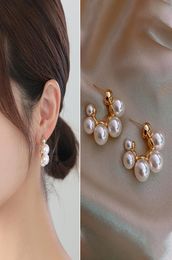 Elegant Drop Earring Luxury Pearl Hoop Earrings For Woman Fashion Wedding Party Jewelry3631508