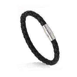 New Genuine Leather bracelets For Mens Braided leather rope Wrap Wristband Magnetic buckle Bangle women fashion Jewellery in Bulk2582737