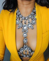 Pendant Necklaces Lady Summer Long Body Necklace Chain Sexy Handmade AB Crystal Gem Chunky Maxi Luxury Statement Femme 34156138341