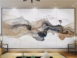 wall paper Custom po wallpaper mural zen mood abstract ink landscape wall decorative painting papel de parede6031438