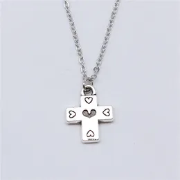 Pendant Necklaces 1pcs Heart Cross Charms Jewellery On The Neck Materials Jewellery Diy Chain Length 40 5cm