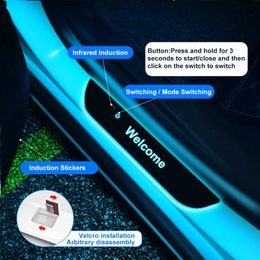 Customizable Car Door Sill Light Universal Threshold Welcome Lamp Open The Door Start The Car Atmosphere Light With Induction