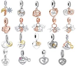 New s925 Sterling Silver Charms DIY Letter Beaded Womens Love Lucky Pendant Original Suitable for Bracelet Ladies Mom Jewelry Gift9132935
