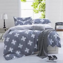 Bedding Sets Estilo De Verano Ropa Cama Algodn Doble Reina Completo Tamao Duvet Cubierta Impresa Reactiva Hoja Plana