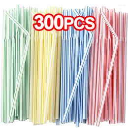 Disposable Cups Straws Colourful Plastic Flexible Straw Kitchen Milk Tea Juice Cocktail Drinking Wedding Party Bar Supplies