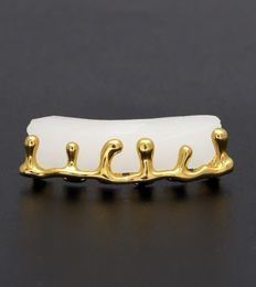 Gold Plated Teeth Grillz Volcanic Lava Drip Grills High Quality Mens Hip Hop Jewelry6029609