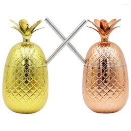 Disposable Cups Straws Gift Party Drinking Pineapple Funny Cocktail Lid Straw Water Decorative Glasses