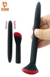 HISO 10 Speeds Vibrating Make Up Brush Clitoris Masturbator Breast Nipples Stimulator Vagina Gspot Massager Adult Toys Y2006163501632