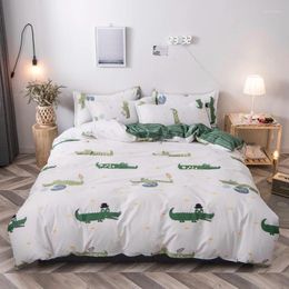 Bedding Sets Cute Crocodiles Set Cartoon Duvet Cover For Kids Wild Life Bed 4pcs Colorful Home Textiles