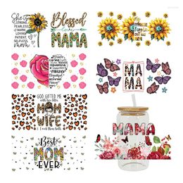 Window Stickers MOM MAMA Mather's Day Sticker UV DTF Cup Wrap Iron On Transfer For Glass Can Wraps 16oz Libbey D12246