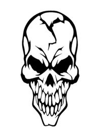 155CM cool skull cracked human head motorcycle helmet sticker CA2375027672