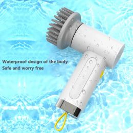 Handheld Electric Cleaning Brush 4 in 1 USB Rechargeable Rotary Scrubber Household Cleaning Tool