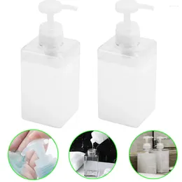 Liquid Soap Dispenser 2pcs Plastic Transparent Dispensers 450ml Refillable Clear Pump Bottles Portable Travel Skin Care Shower Gel Shampoo