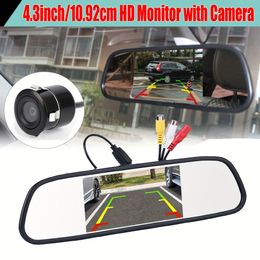 4.3inch Mirror Monitor Backup Camera Car Rear View Camera HD Display Full Set Parking Reverse System For Pickup Van RV Camper