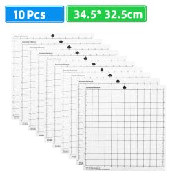 Supplies 10Pcs Replacement Cutting Mat Transparent PP Material Adhesive Mat with Measuring 12 Inch for Silhouette Cameo Plotter Machine
