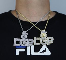 Chains Gold Silver Plated Lets Get Paid Letter Pendant With Rope Chain Necklace For Men Women Cuban Hip Hop Jewellery Drop ShipChain9232113