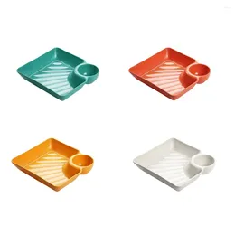 Plates Large Dumpling Plate With Vinegar Space Snack Pastry Platter Separated Tray Sauce Dish Tableware Kitchen Gadgets