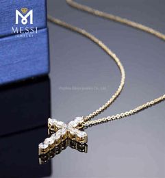 Msi fashion hiphop14k real white gold yellow gold Lab diamond necklace278Z3471975