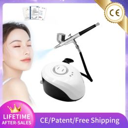 Machine Airbrush Gun With Compressor Oxygen Injection Nail Art Cake Spray Painting Moisturizing Hydrating Rejuvenating Facial Clean