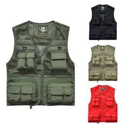 2024 Outdoor Fishing vest Quick-dry Breathable Multi-Pocket Mesh Jacket Photography Hiking Vest Army Tactical Hunting Clothing