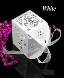 Whole New 200PcsSet Love Heart Wedding Party Favour Table Sweets Candy Boxes With Ribbon 7 Colors7931938