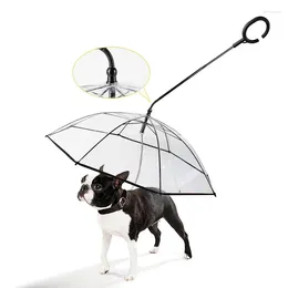 Dog Apparel Transparent Pet Umbrella C-type Supplies Adjustable Rainy Walking Towing Rope