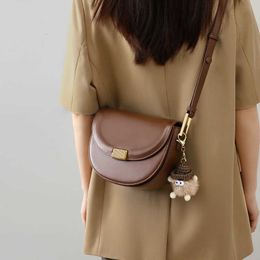 Bag Womens 2024 Crossbody Genuine Leather Saddle Underarm Luxury Single Shoulder Bags